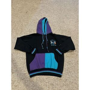 Vintage Starter Charlotte Hornets Hoodie Youth Large Black Double Faced NBA 90s